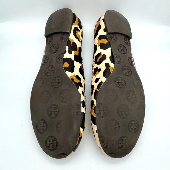 TORY BURCH Reva Leather Flats - Leopard - Sz 7.5 - Picture 9 of 9